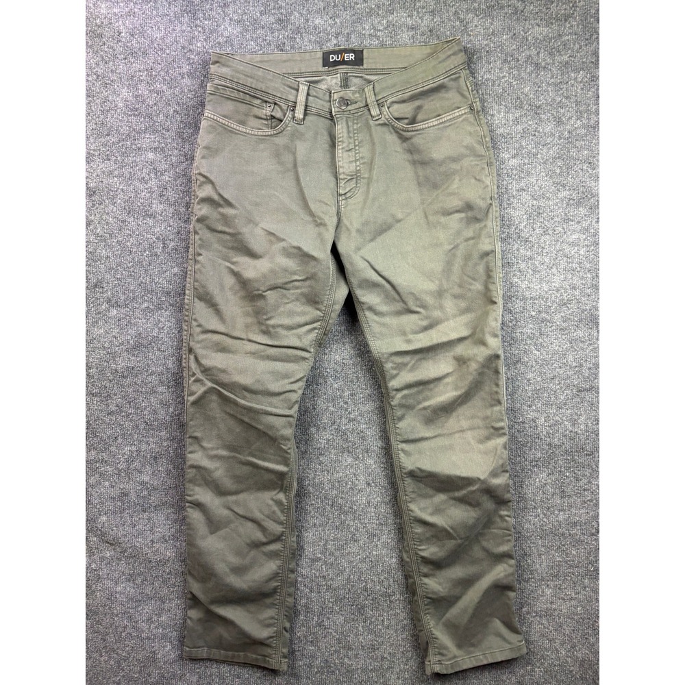 DU/ER N2X Relaxed Fit Pants Mens 33x31 Olive Green Performance 5-Pocket Trousers